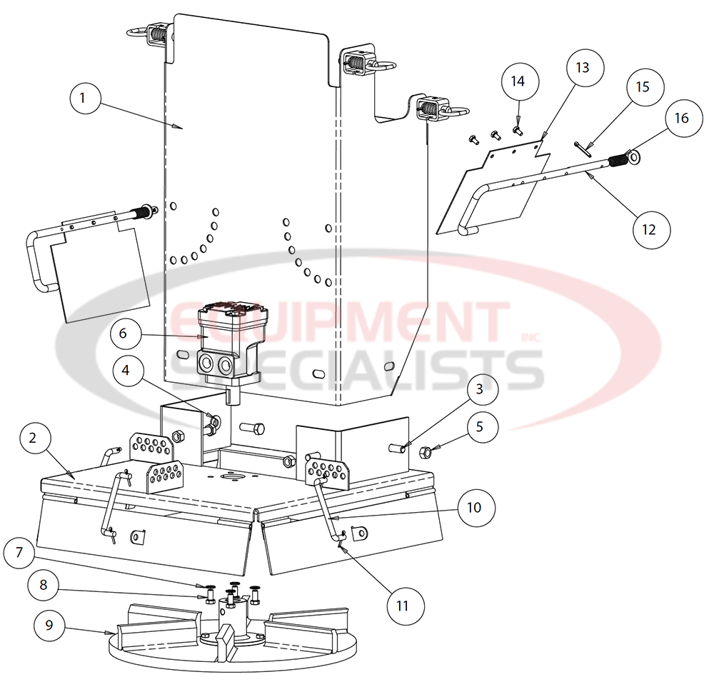 Buyers SaltDogg Medium Size Self Contained Hopper Spreaders Hydraulic Chute Diagram Breakdown Diagram