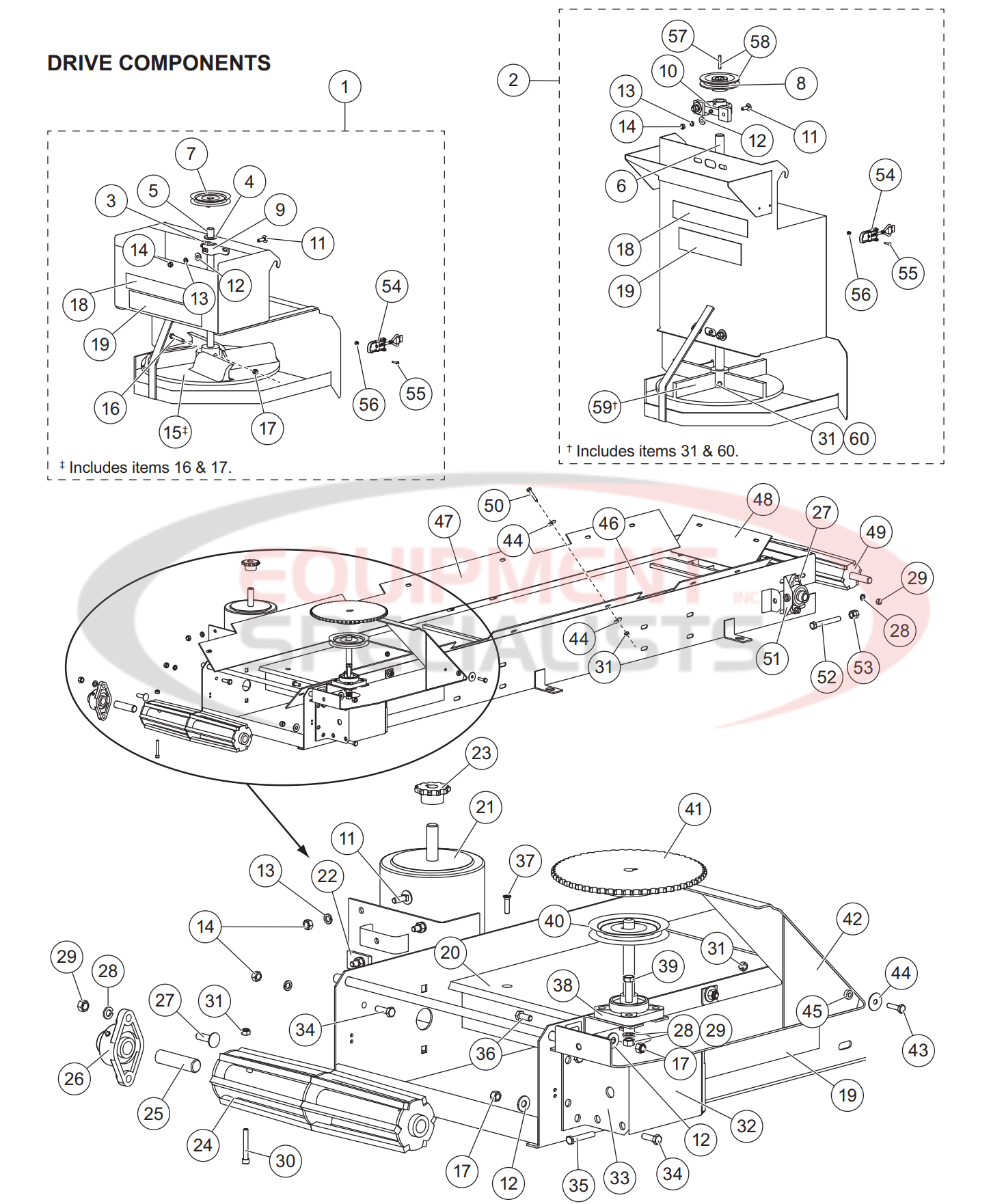 Western Tornado Drive Components Serial Numbers 0609 to 0711 96000 Parts Diagram Breakdown Diagram
