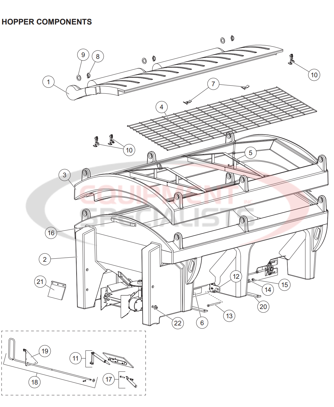 Western Tornado Serial 090527-120430 Hopper Components Parts Diagram Breakdown Diagram