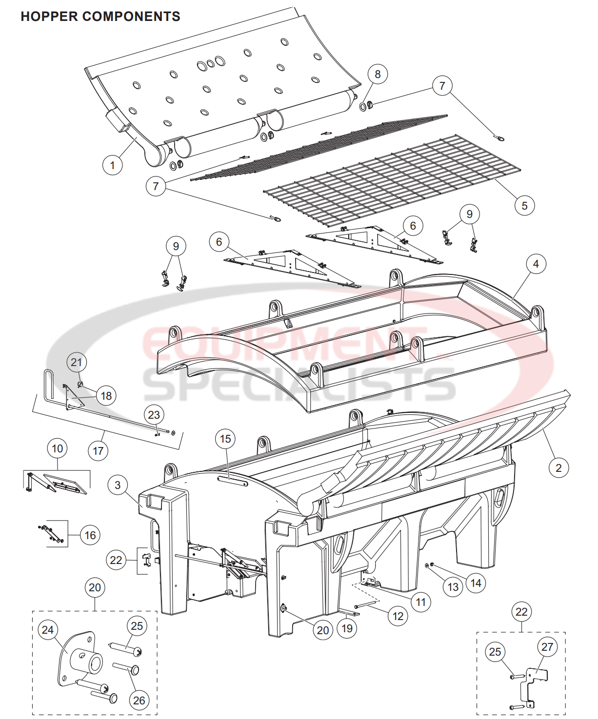 Western Tornado Serial 16201 201210 Hopper Components Parts Diagram Breakdown Diagram