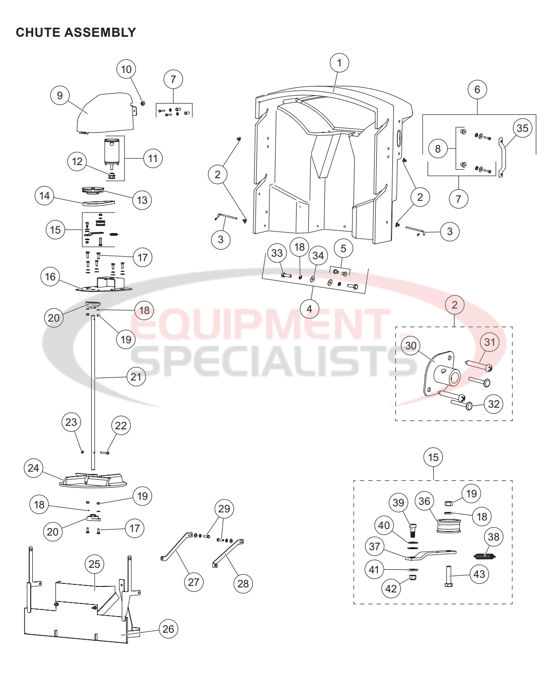 Western Tornado Serial 16201 201210 Chute Assembly Parts Diagram Breakdown Diagram