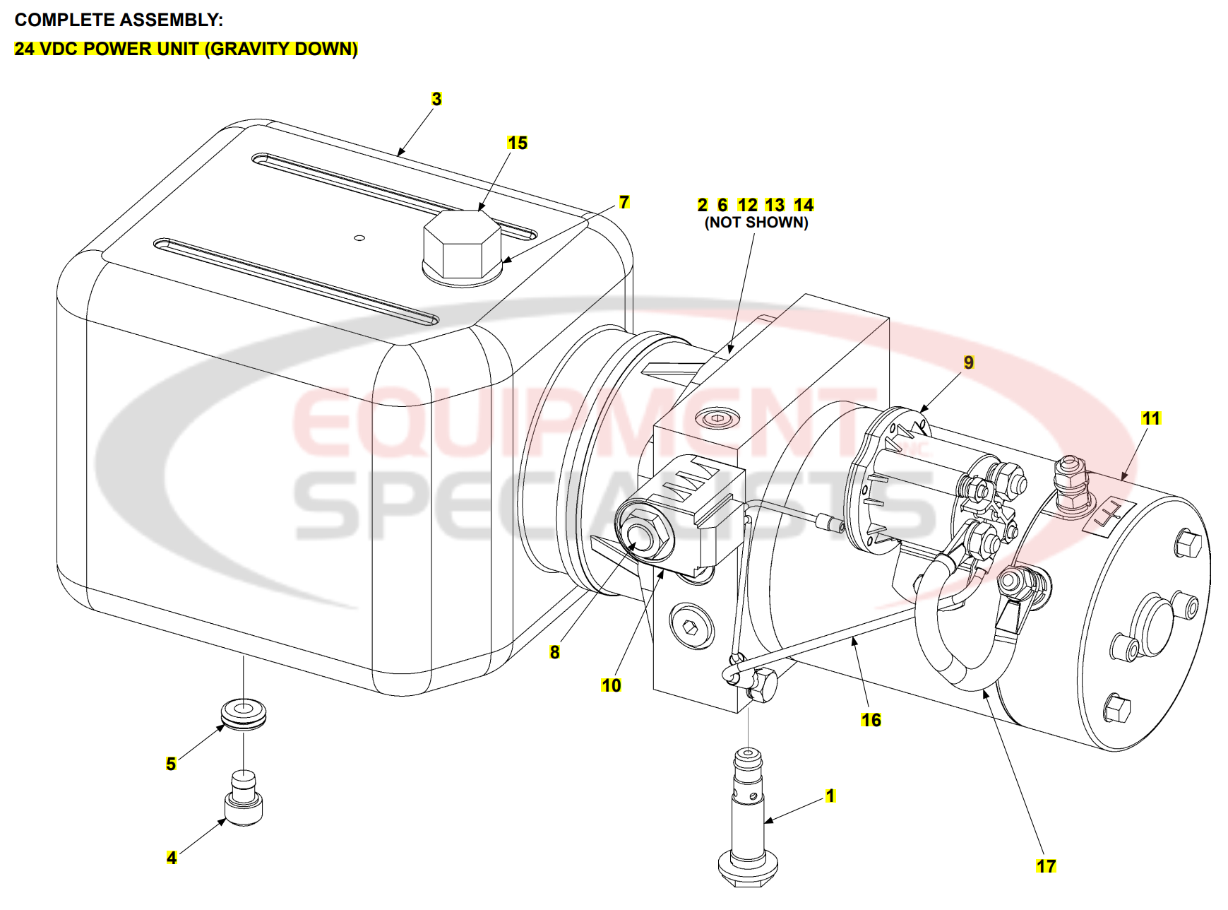Maxon TE-33 Power Unit 24V Gravity Down Mar 2018 to Present Parts Diagram Breakdown Diagram