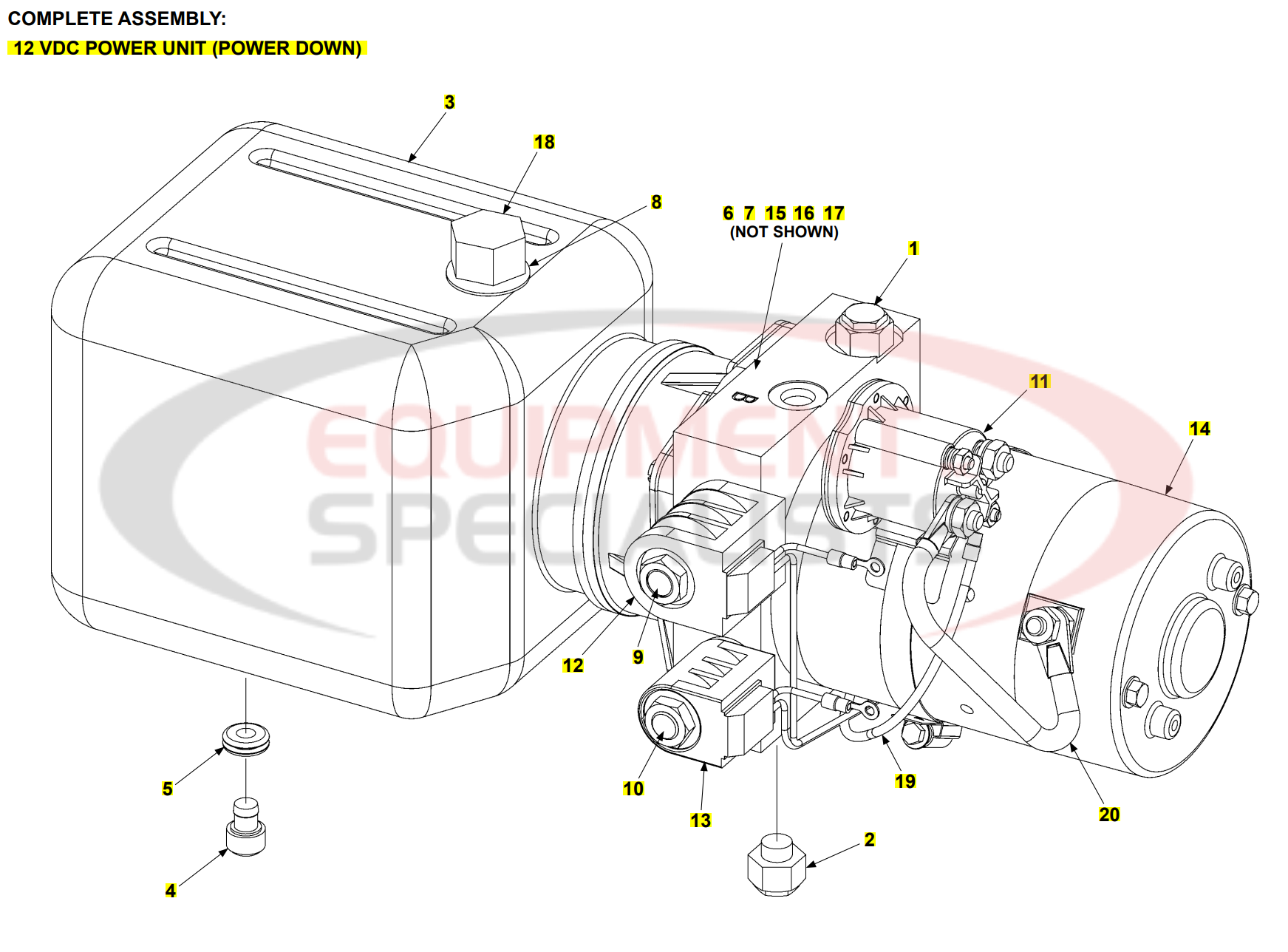 Maxon TE-33 Power Unit 12V Power Down Mar 2018 to Present Parts Diagram Breakdown Diagram