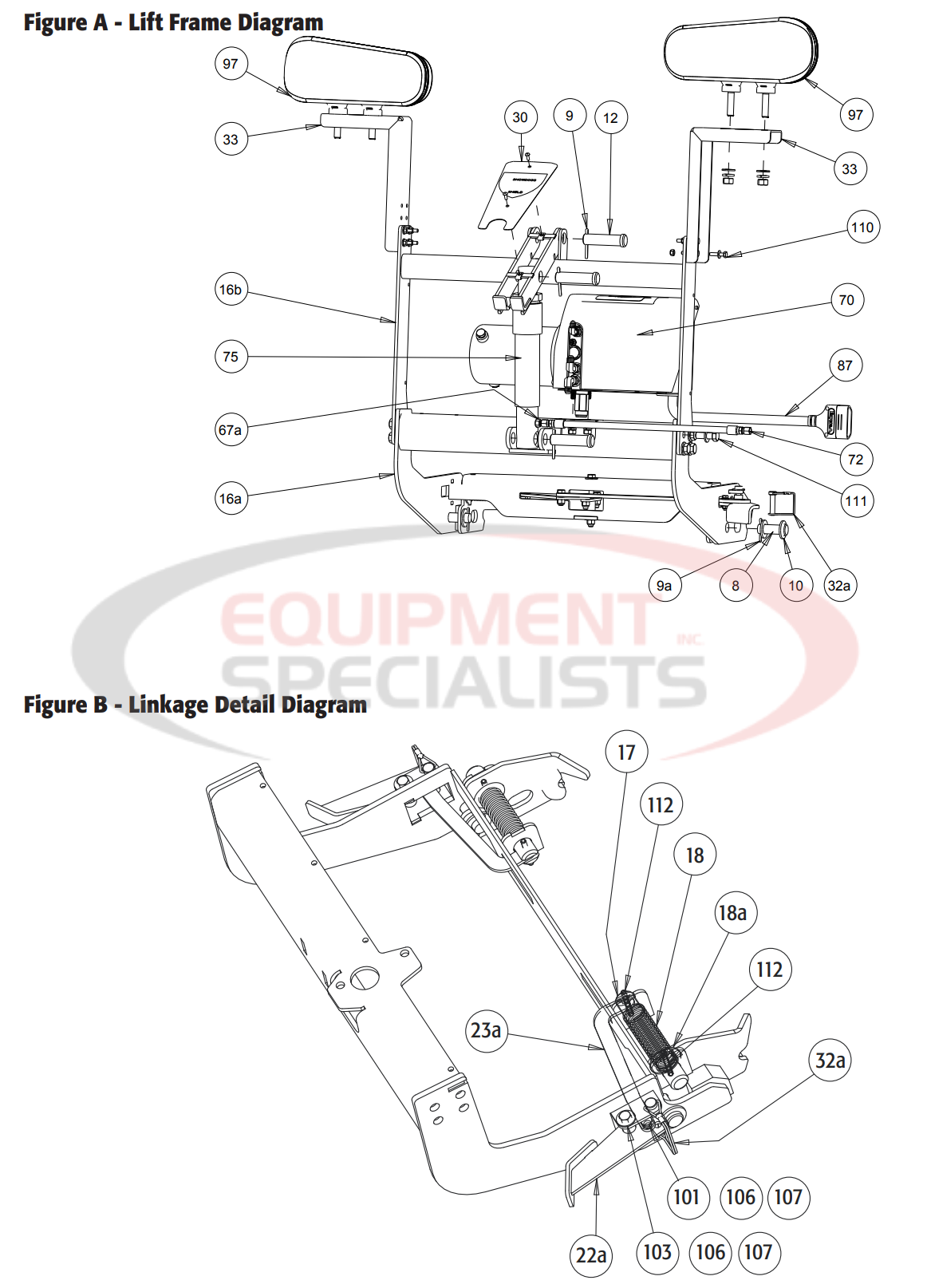 Buyers MD Lift Frame and Linkage Detail Parts Diagram Breakdown Diagram