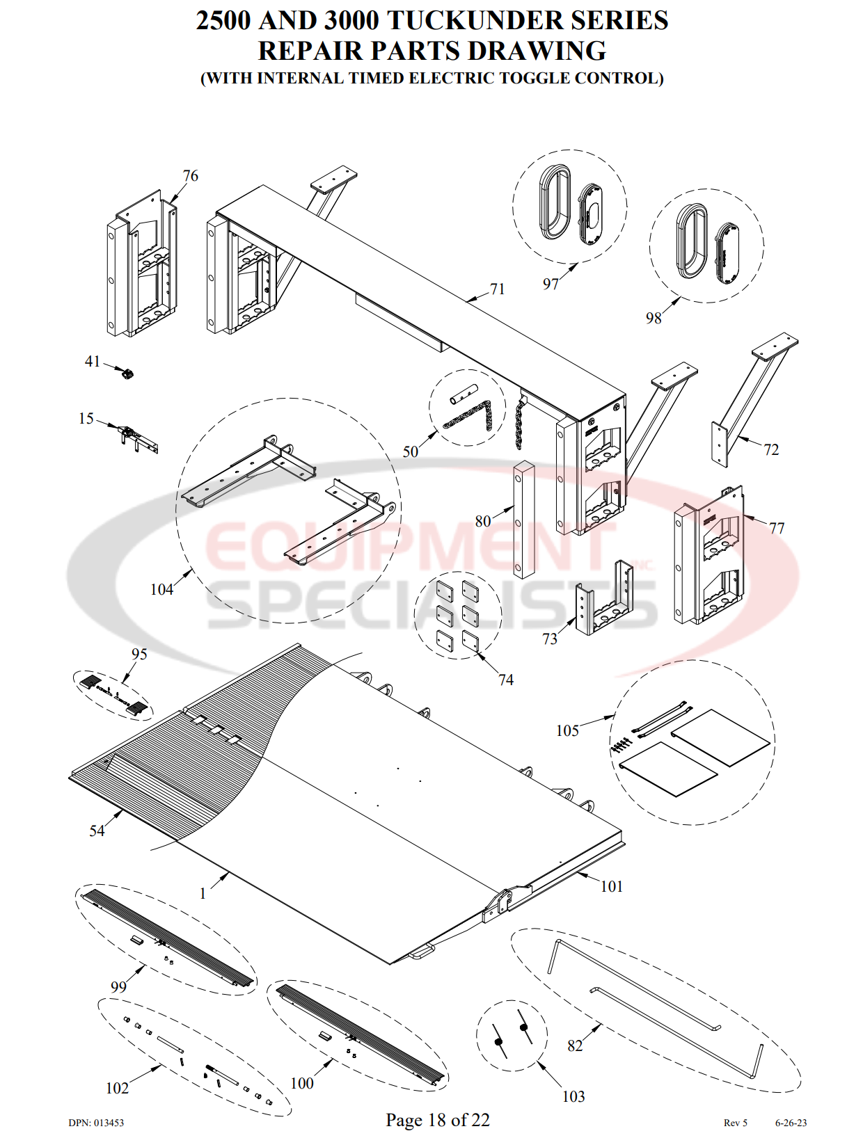 Tommy Gate Tuckunder TKT 2500-3000 Series Repair Parts Diagram Breakdown Diagram