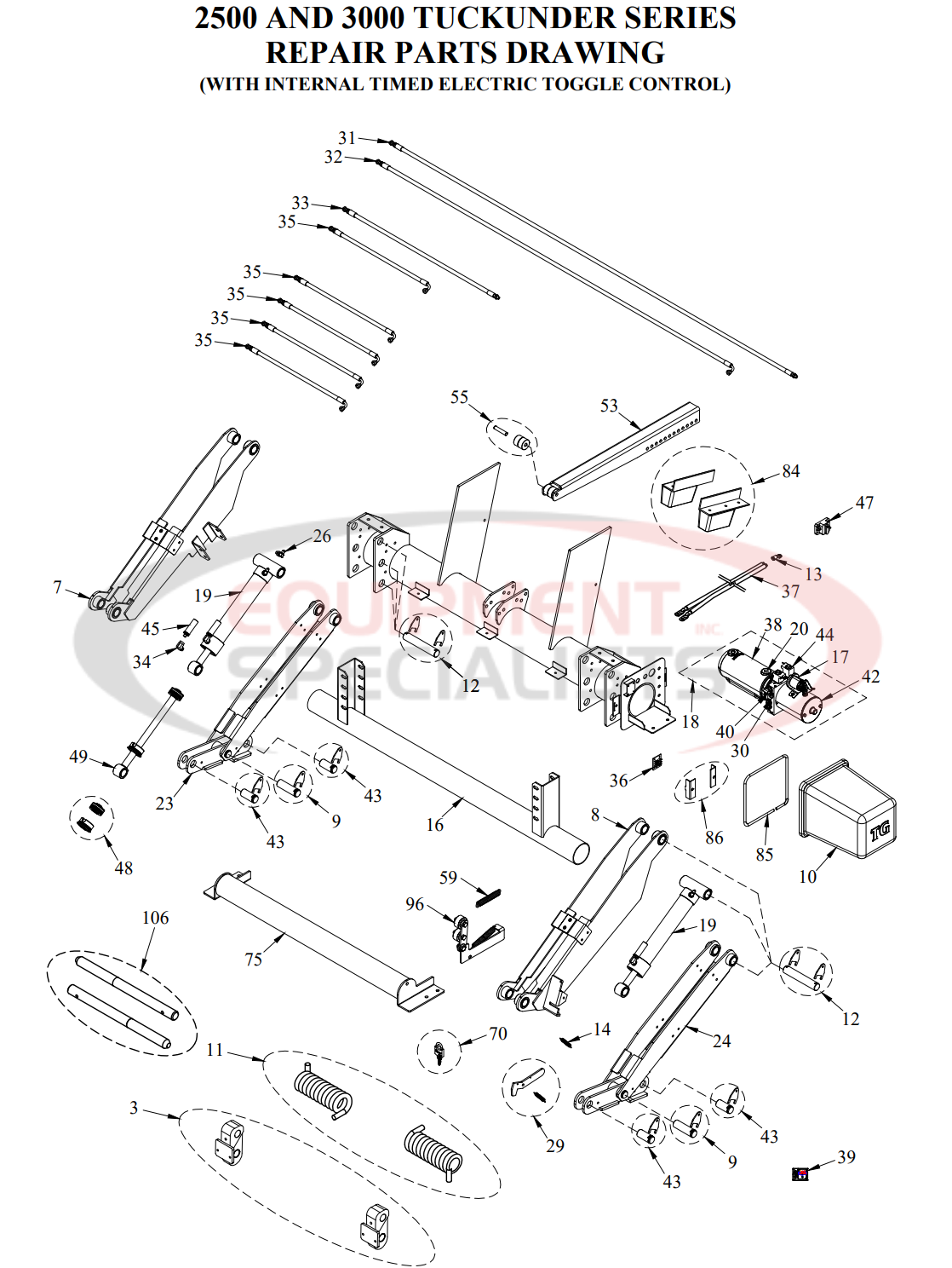 Tommy Gate Tuckunder TKT 2500-3000 Series 2nd Repair Parts Diagram Breakdown Diagram