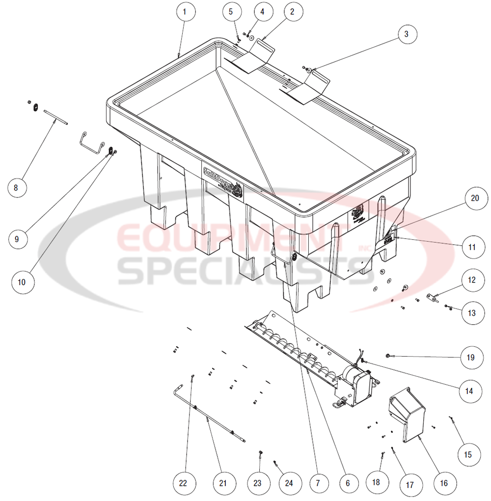 Buyers SaltDogg SHPE1500 Hopper Diagram (PRE2021) Breakdown Diagram