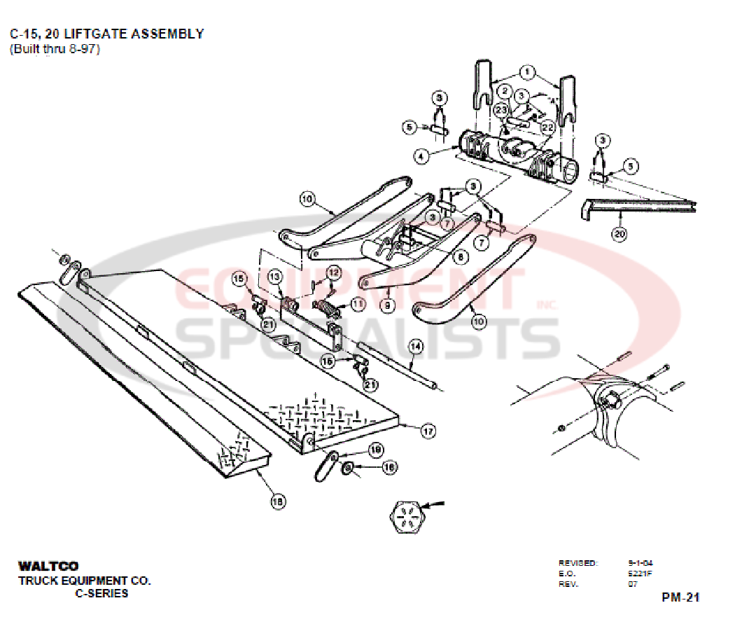 Waltco Liftgate Assembly PM-21 Diagram Breakdown Diagram