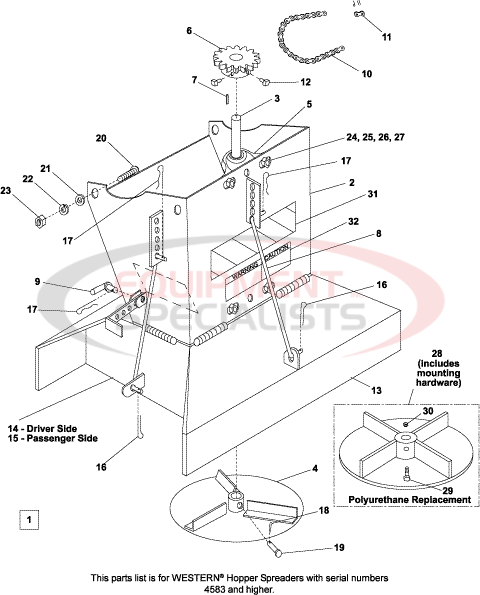 Western Pre-Ice Breaker Chute Assembly Diagram Breakdown Diagram