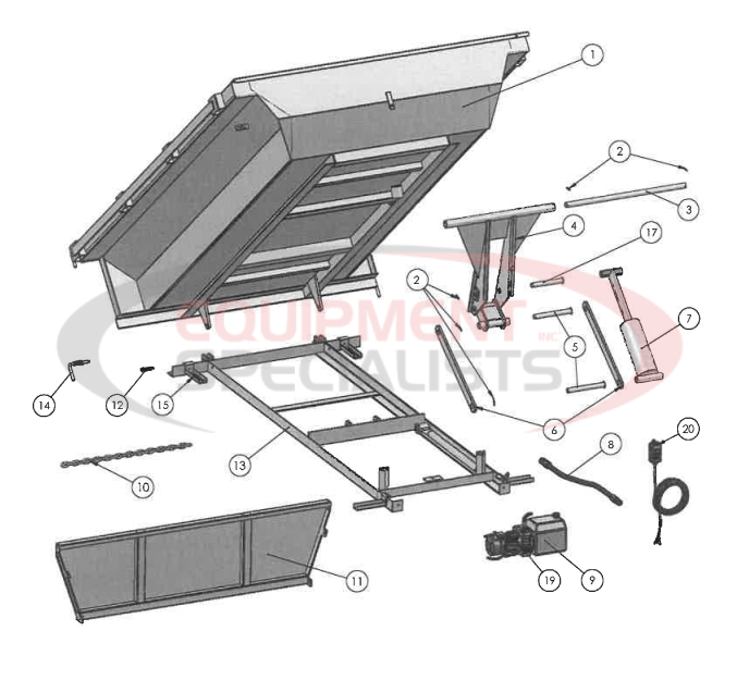 EZ-Dumper Parts Diagram Breakdown Diagram