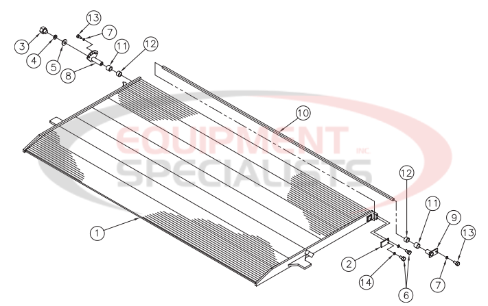 Thieman Medium Duty TVLR 30/30A Aluminum Platform Assembly Diagram Breakdown Diagram