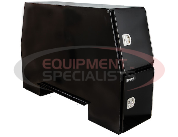 55x24x85 Inch Black Steel Backpack Truck Box - 9.1 Inch Offset Floor