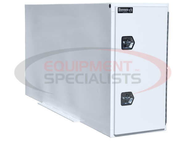 White Steel Straight Side Backpack Truck Box - T-Handle Latch