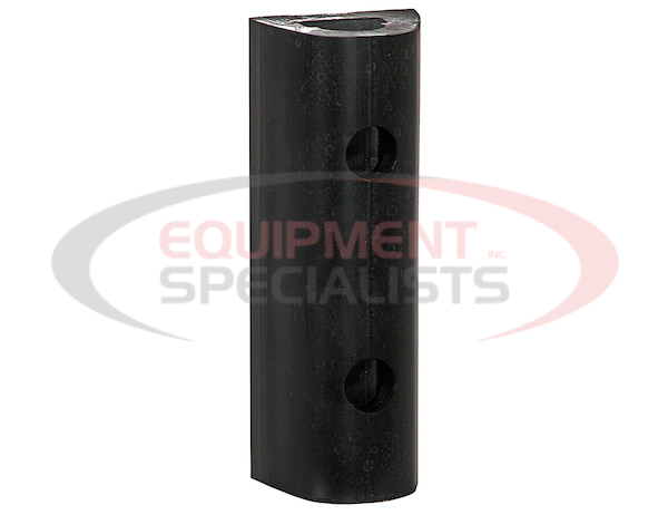 Extruded Rubber D-Shaped Bumper with 2 Holes - 3 x 2-7/8 x 12 Inch Long