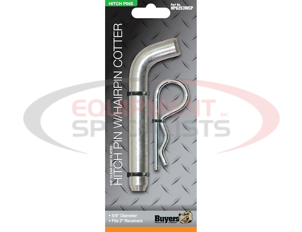 5/8 x 3.3 Inch Clear Zinc Hitch Pin with Cotter - Retail Packaged