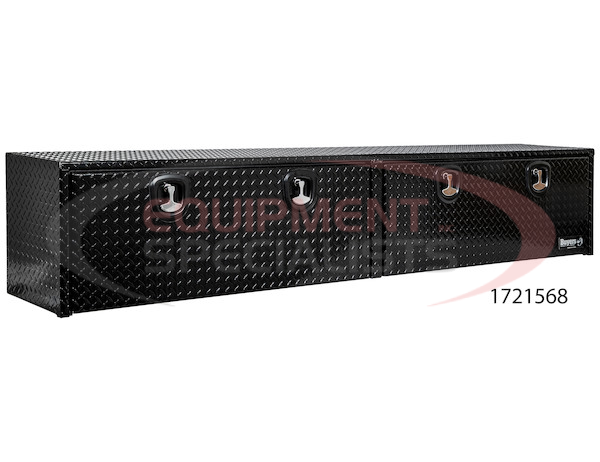 18x16x88 Inch Gloss Black Diamond Tread Aluminum Topsider Truck Box