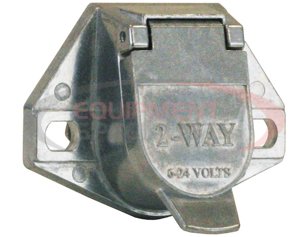 2-Way Die-Cast Zinc Trailer Connector -Trailer Side - Vertical Pins with Spring