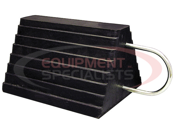 Heavy Duty Rubber Wheel Chock with U-Wire Handle 9.63x7.5x5.88 Inch