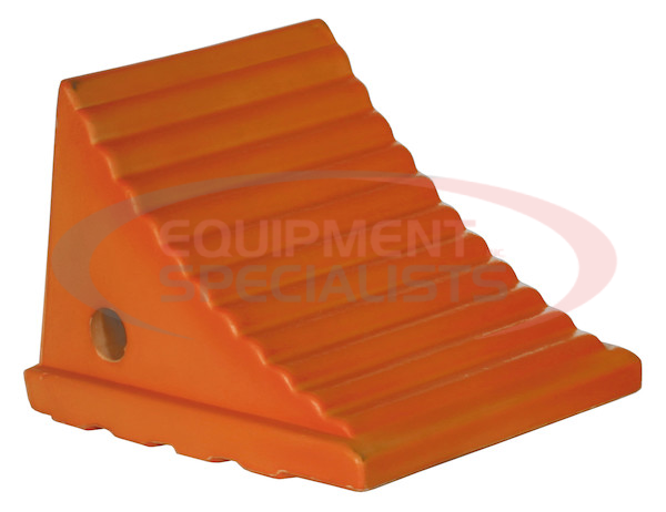 Large Orange Polyurethane Wheel Chock 8.69x11.25x8.13 Inch
