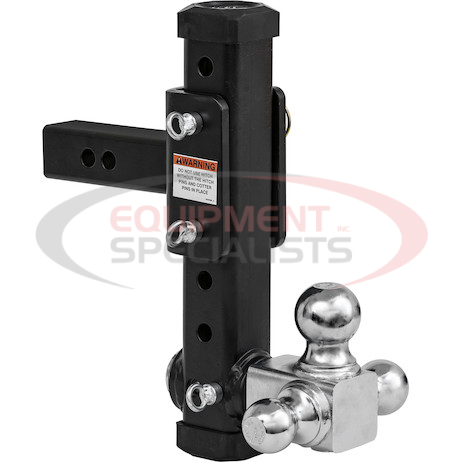 Adjustable Tri-Ball Hitch with Rotating Towing Balls for 2 Inch Hitch Receivers