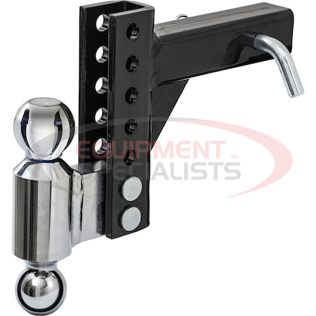 Adjustable Dual Ball Hitch with 2" &amp; 2-5/16" Towing Balls for 2" Hitch Receivers - 10" Drop