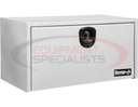 18x18x36 Inch White Steel Underbody Truck Box with Built-in Shelf - 3-Point Latch