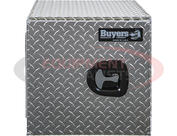 18x18x18 Inch Diamond Tread Aluminum Underbody Truck Box - Single Barn Door, Compression Latch