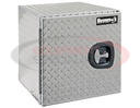 18x18x30 Inch Diamond Tread Aluminum Underbody Truck Box - Single Barn Door, Compression Latch