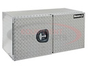 18x18x48 Inch Diamond Tread Aluminum Underbody Truck Box - Double Barn Door, 3-Point Compression Latch