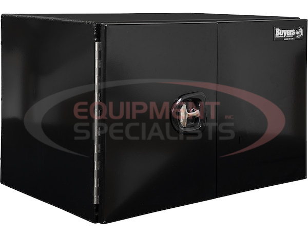 18x18x48 Inch Black Smooth Aluminum Underbody Truck Tool Box - Double Barn Door, 3-Point Compression Latch
