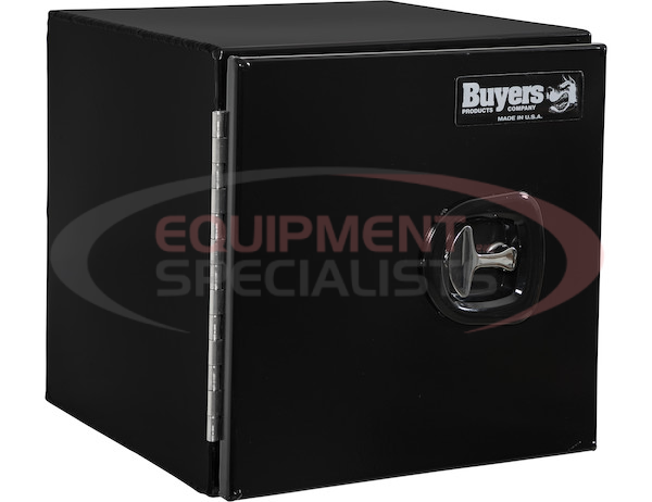 24x24x48 Inch Black Smooth Aluminum Underbody Truck Tool Box - Double Barn Door, 3-Point Compression Latch