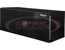 24x24x60 Inch Black Smooth Aluminum Underbody Truck Tool Box - Double Barn Door, 3-Point Compression Latch