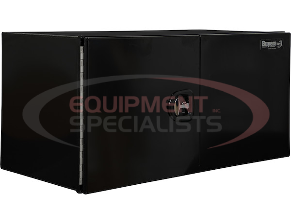 18x18x48 Inch Pro Series Black Smooth Aluminum Underbody Truck Box with Barn Door - Double Barn Door, 3-point Compression Latch