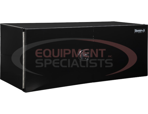 24x24x60 Inch Pro Series Black Smooth Aluminum Underbody Truck Box with Barn Door - Double Barn Door, 3-point Compression Latch