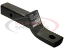 2 Inch Ball Mount With 2 Inch Drop x 10 Inch Long Tube Black