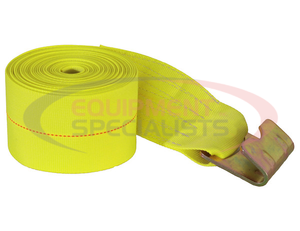 4 Inch x 30 Foot Winch Strap with Flat Hook - 15,000 Lb Capacity