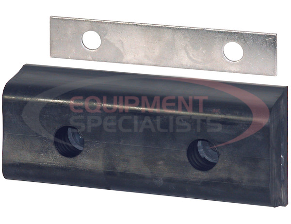 Extruded Rubber Rectangular Bumper with 2 Holes- 4-3/4 x 2-3/4 x 10 Inch Long