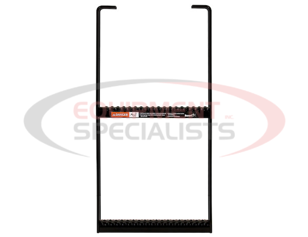 Black Powder Coated 2-Rung Steel Truck Step with Anti-Slip Step - 12.5 x 24 Inch