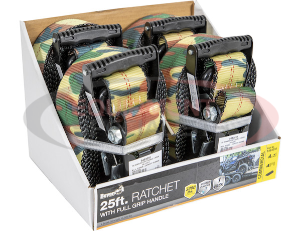 25 FT. COMMERCIAL GRADE RATCHET TIE DOWN - CAMO
