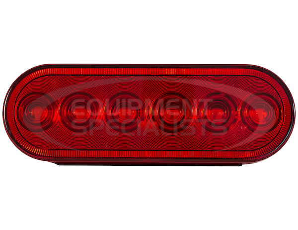 6 Inch Red Oval Stop/Turn/Tail Light With 6 LEDs - Light Only