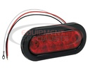6 Inch Red Oval Stop/Turn/Tail Light With 10 LEDs (AMP-Style Connection) - Bulk