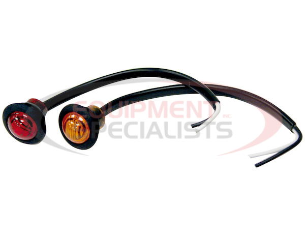 .75 Inch Round Marker Clearance Lights - 3 LED Red With Stripped Leads