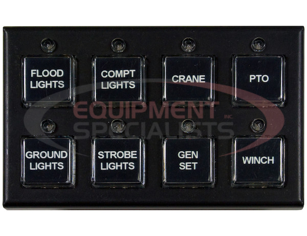 8 Function Switch Panel (Five On/Off, Three Momentary or On/Off)
