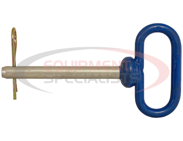 Steel Hitch Pin w/Blue Poly-Coated Handle - 1 x 4-1/2 Inch Usable Length