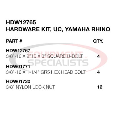 FASTENER KIT, UC, YAMAHA RHINO, 04-13