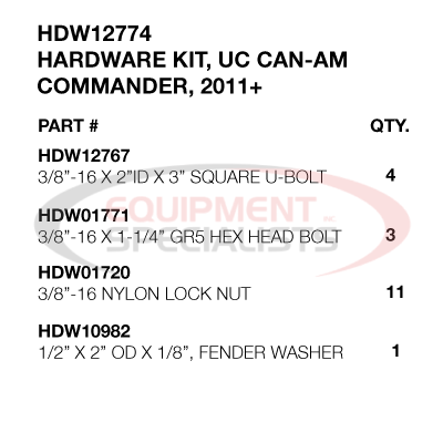 FASTENER KIT, UC, CAN-AM COM, 2011+