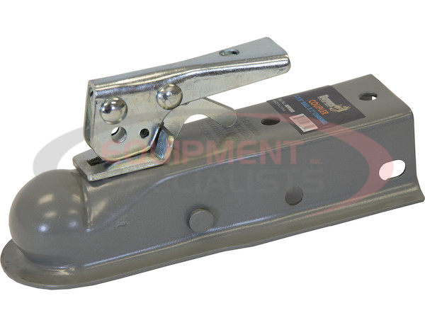Straight Tongue Coupler - 1-7/8 Inch Ball, 2 Inch Channel, 200 Pound Tongue Weight, Primed Steel