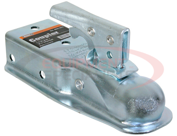 Straight Tongue Coupler - 1-7/8 Inch Ball, 2-1/2 Inch Channel, 200 Pound Tongue Weight, Zinc Plated