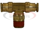 Brass DOT Push-In Swivel Male Branch Tee 1/4 Inch Tube OD x 1/8 Inch Pipe Thread