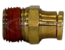 Brass DOT Push-In Male Connector 1/4 Inch Tube O.D. x 1/8 Inch Pipe Thread